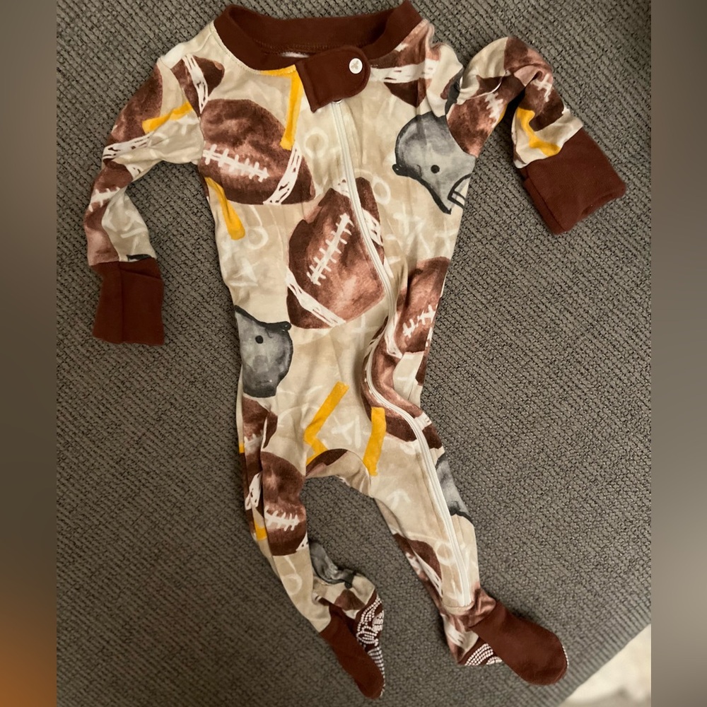 Burt's Bees Brown and Yellow Football Kids Footie